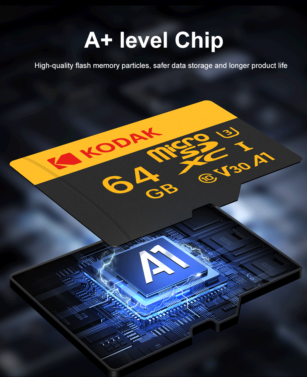 KODAK Micro SD 512GB 256GB Memory Card UP TO 100MB/s C10 U3 32GB 64GB 128GB TF Card 4K HD For USB Card Reader Adapter Microsd