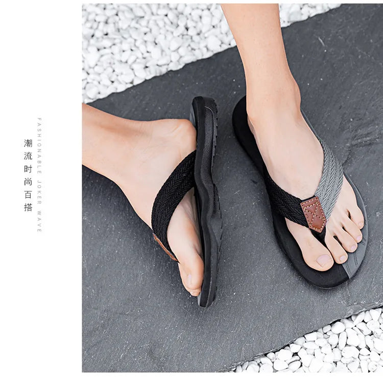 2025 High Quality Brand Men Flip Flops Summer Beach Flip Flops Men Fashion Breathable Casual Men Beach Slippers Summer Outdoor