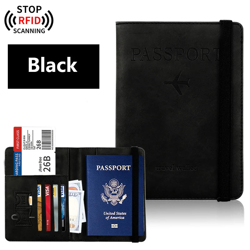 Reisepasshülle für Reiseutensilien Reisepass-Brieftaschen-Etui für Reisezubehör, Reisepassbuchhüllen für Damen/Herren