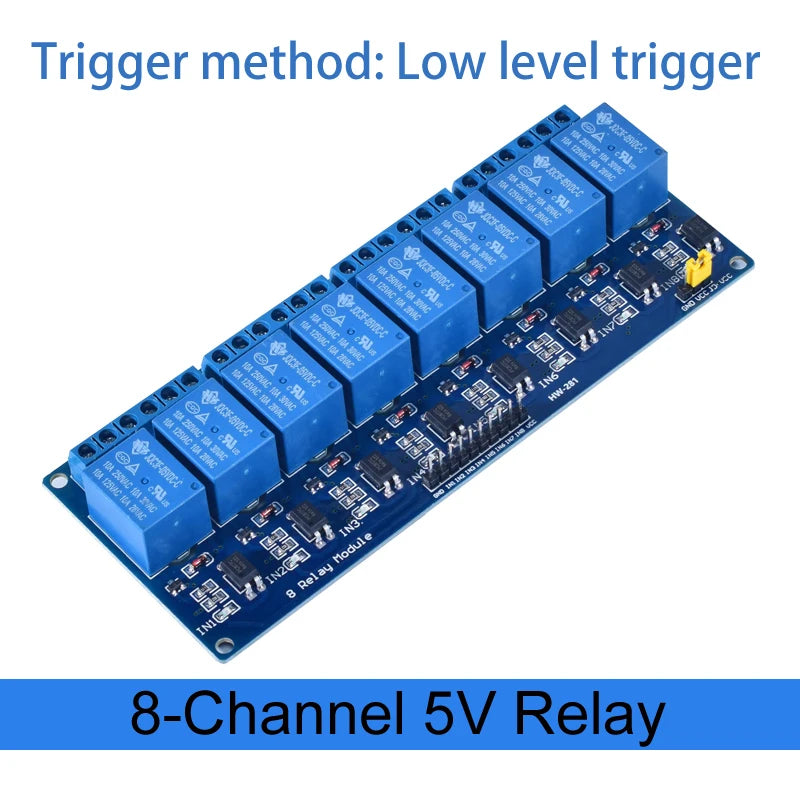 Module de relais 1, 2, 4, 6, 8 canaux DC 5V 12V 24V avec optocoupleur / déclencheur de niveau haut et bas pour Arduino Raspberry