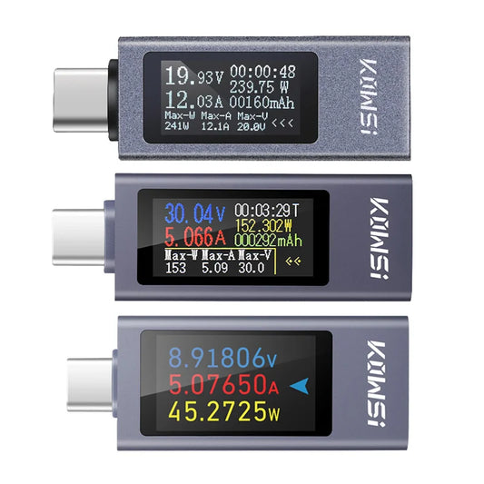 Type-C Multi-function Digital Display DC Voltage Ammeter Power Meter DC 4-30V 12A Voltmeter Ammeter Charger Capacity Tester - Shoppiline