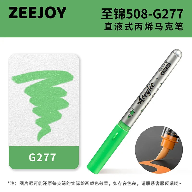 ZEEJOY 120/12/1 Colors Direct Liquid Acrylic Marker Pens Waterproof Pen Soft Brush Nib for Manga School Art Supplies Stationery