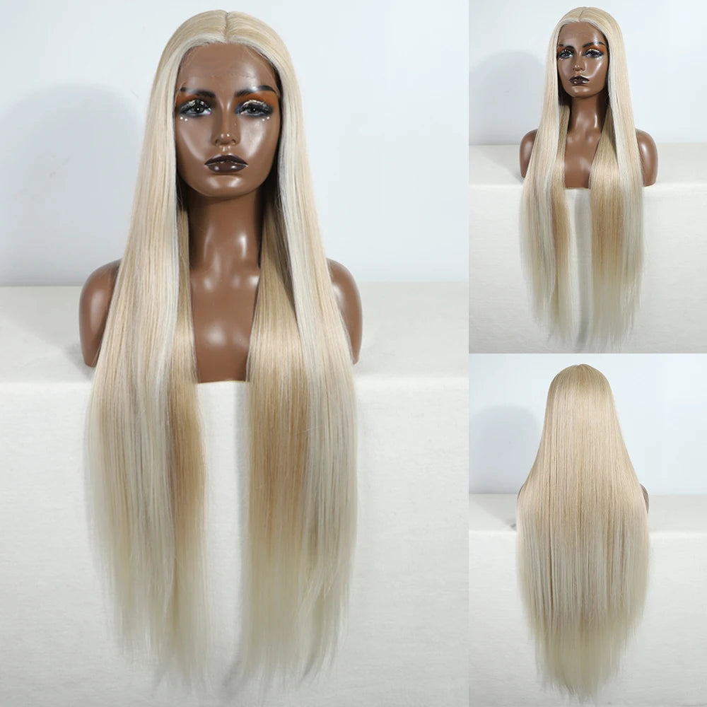 Synthetic Lace Front Wigs For Women 38 Inch Straight Wig Lace Wig  Blonde Brown Black Lace Wigs Cosplay Straight Lace Front Wig