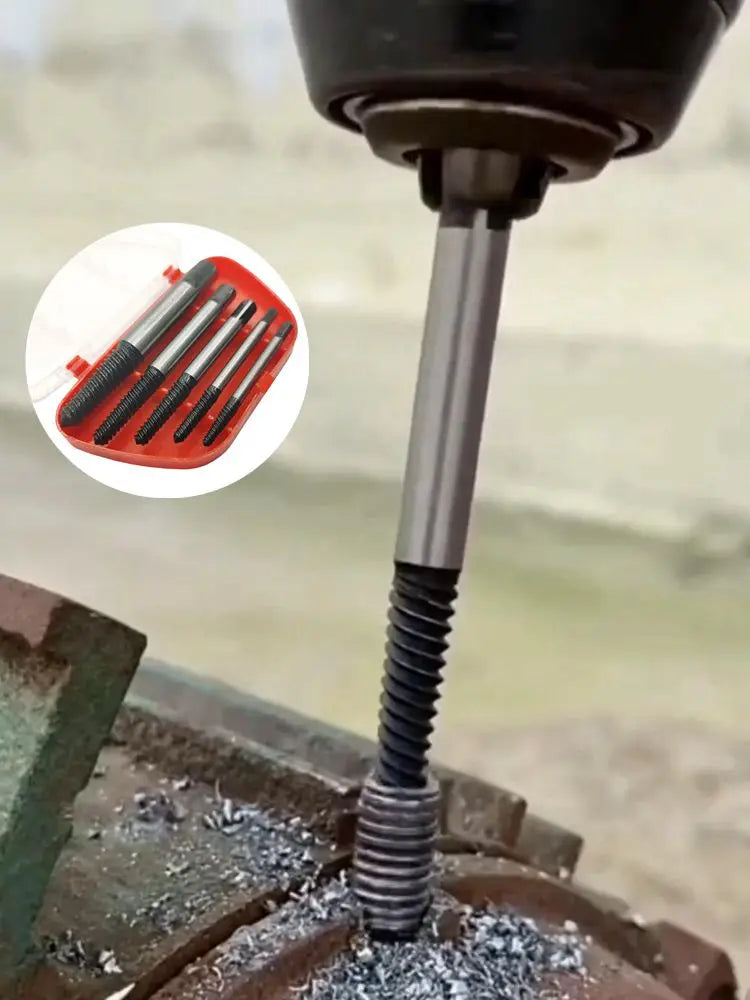 5Pcs Screw Extractor Center Drill Bits Guide Set Broken Damaged Bolt Remover Removal Speed Easy Set