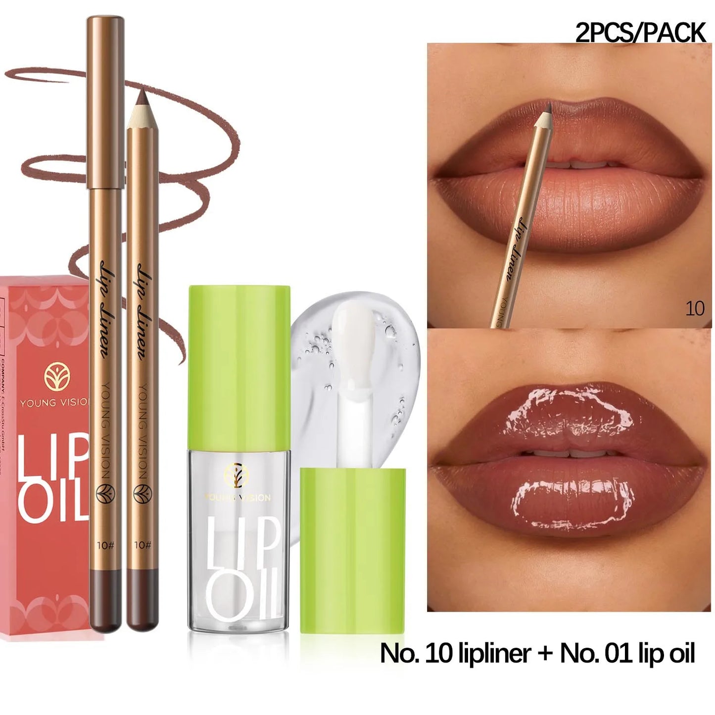 USHAS 12 Color Lip Liner + LIPSTICK Set Easy Coloring Matte Lipstick Long lasting nude red lipstick