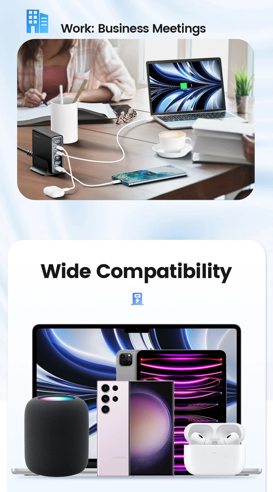 Toocki 140W GaN USB Charger 5in1 Desktop Fast Charge USB Type C Charger LED Display Charger For iPhone Xiaomi Smartphone Laptop - Shoppiline