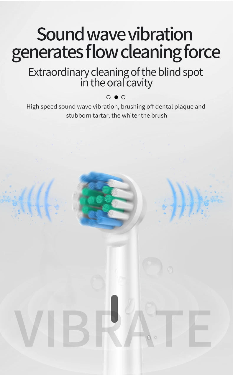 HOMEFISH Bestselling 5-Speed Rotating Electric Toothbrush 360° Rotating Soft Bristle Head Waterproof Sonic Rechargeable