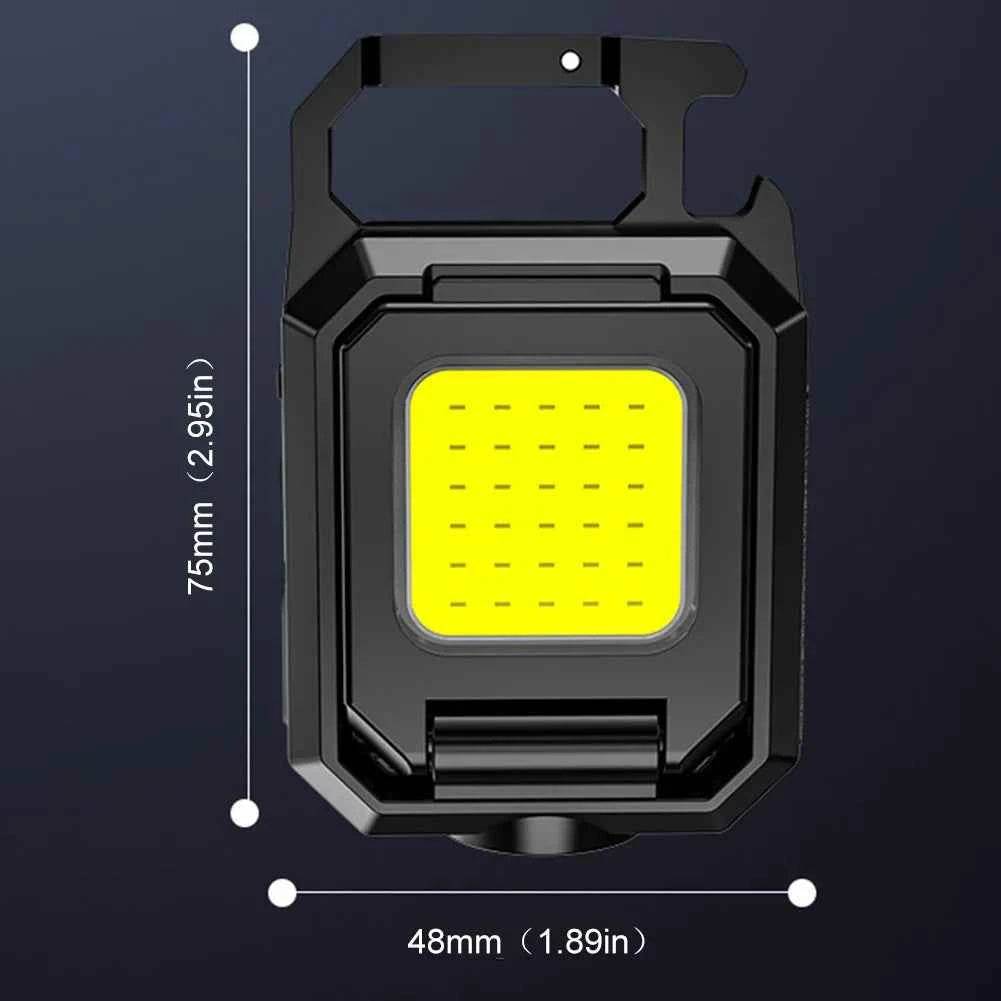 Clearance_LED Mini Keychain Light XPE Pocket Work Light COB Flashlight USB Rechargeable Emergency Flashlight for Outdoor Camping