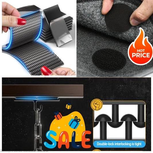 Carpet Fixing Stickers Double Faced High Adhesive Car Carpet Fixed Patches Home Floor Foot Mats Anti Skid Grip Tapes Magic Tape