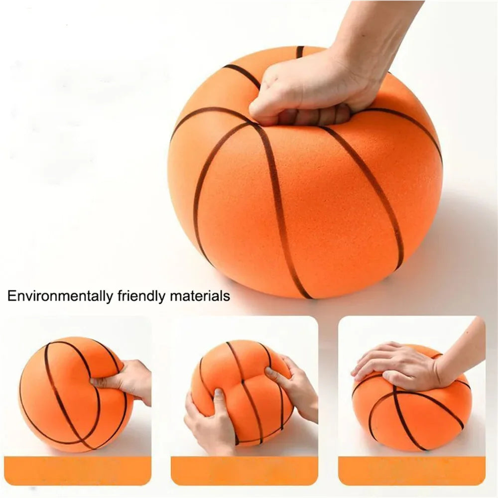 Foam Basketball Kids Silent Basketball Bouncing Mute Silent Ball Bounce Squeezable Mute Bouncing Basketball - Shoppiline