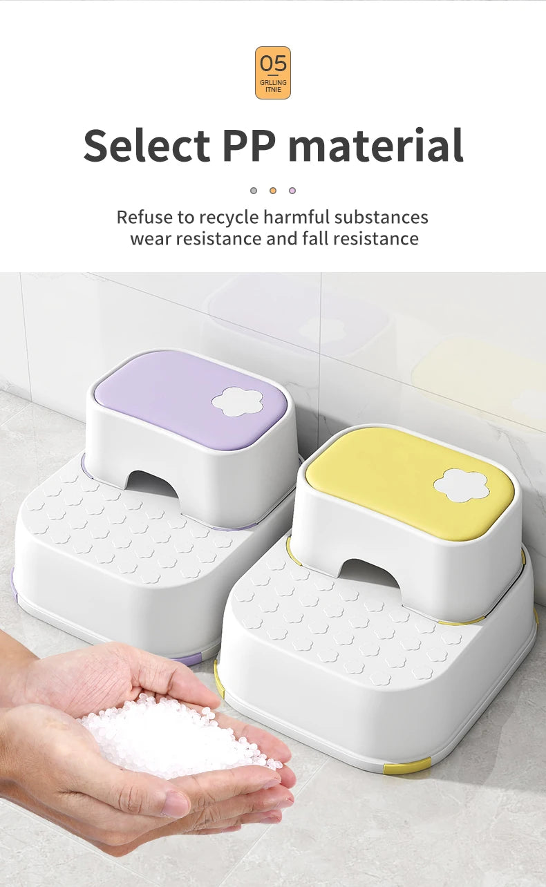 WORTHBUY Kid Step Stool Bathroom Non Slip Safety Training Stool Washing Step Stools For Children Living Room Bathroom Furniture