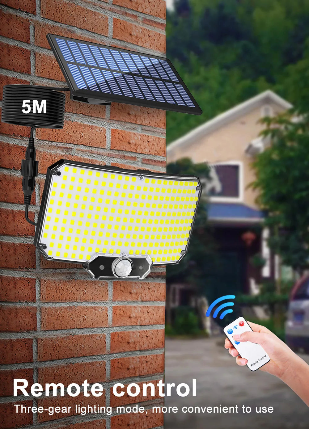 LED Solar Security Lights Motion Sensor Outdoor 234/280/226LED Flood Light IP65 Waterproof Split Wall Lamp Solar Powered 3 Mode