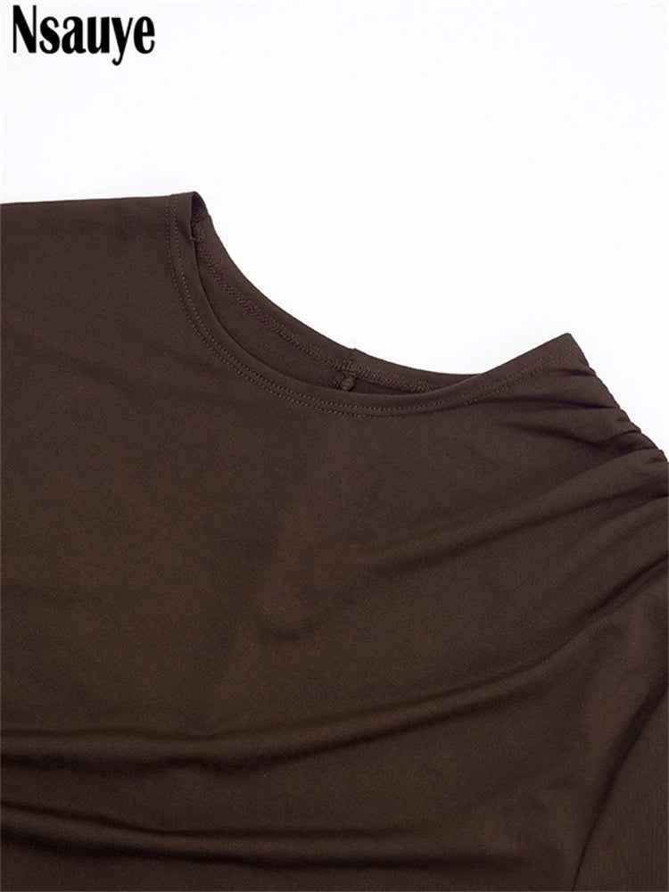 Nsauye New Fashion Women Short Wrap High Waisted Mini Winter Dress 2025 Outfits Sexy Night Club Party Evening Long Sleeve Dress