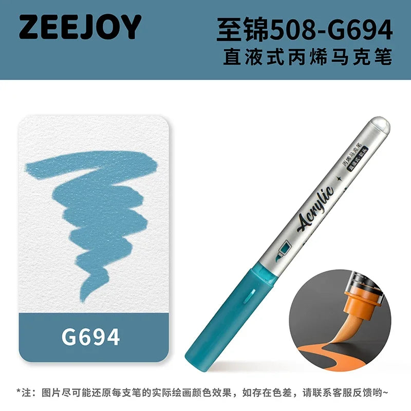 ZEEJOY 120/12/1 Colors Direct Liquid Acrylic Marker Pens Waterproof Pen Soft Brush Nib for Manga School Art Supplies Stationery