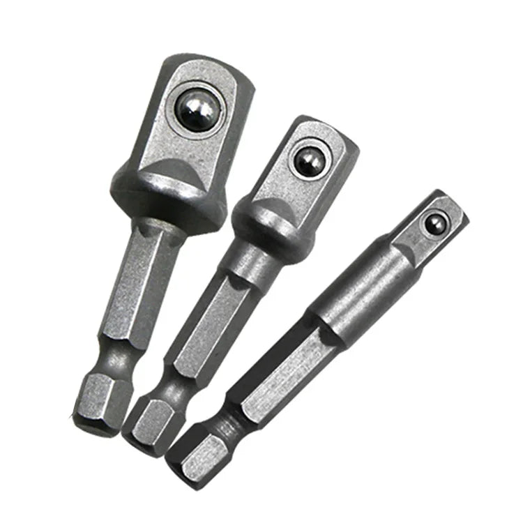 Chrome Vanadium Steel Socket Adapter Set Hex Shank 1/4" 3/8" 1/2" Extension Drill Bits Bar Set Power Tools TF003