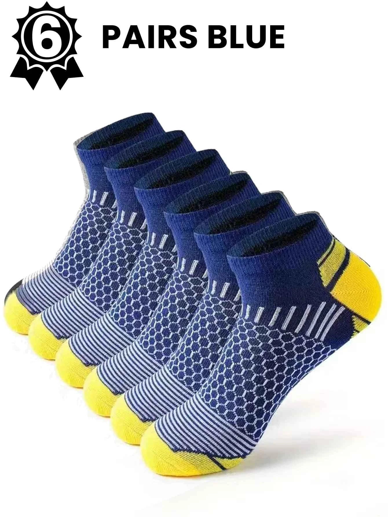 12Pairs High Qualit Athletic Socks Men's Ankle Socks Running Cyclling Waist Honeycomb Design And Firm Sports Leisure Socks Gifts