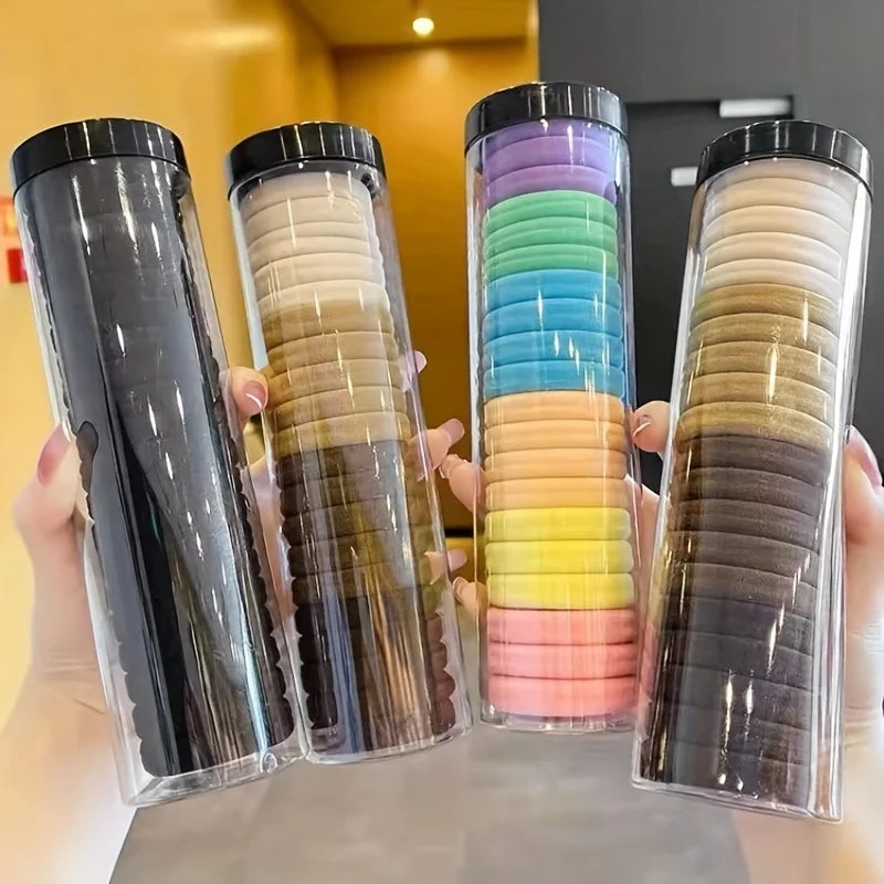20pcs/can High Elastic Hair Ring French Style Bands Tie Thickened Hair Rope Basic Simple Head Rope For Women Girls Iddal Choice