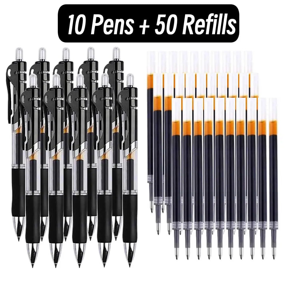 Clearance_Retractable 0.5mm Black Ink Gel Pens Colored Aesthetic Stationery Pen Supplies Ballpoint & Office Pencils Writing Scho