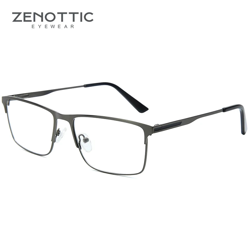 ZENOTTIC Titanium Progressive Prescription Glasses Men Square Anti Blue Light Photochromic Eyewear Optical Myopia Eyeglasses