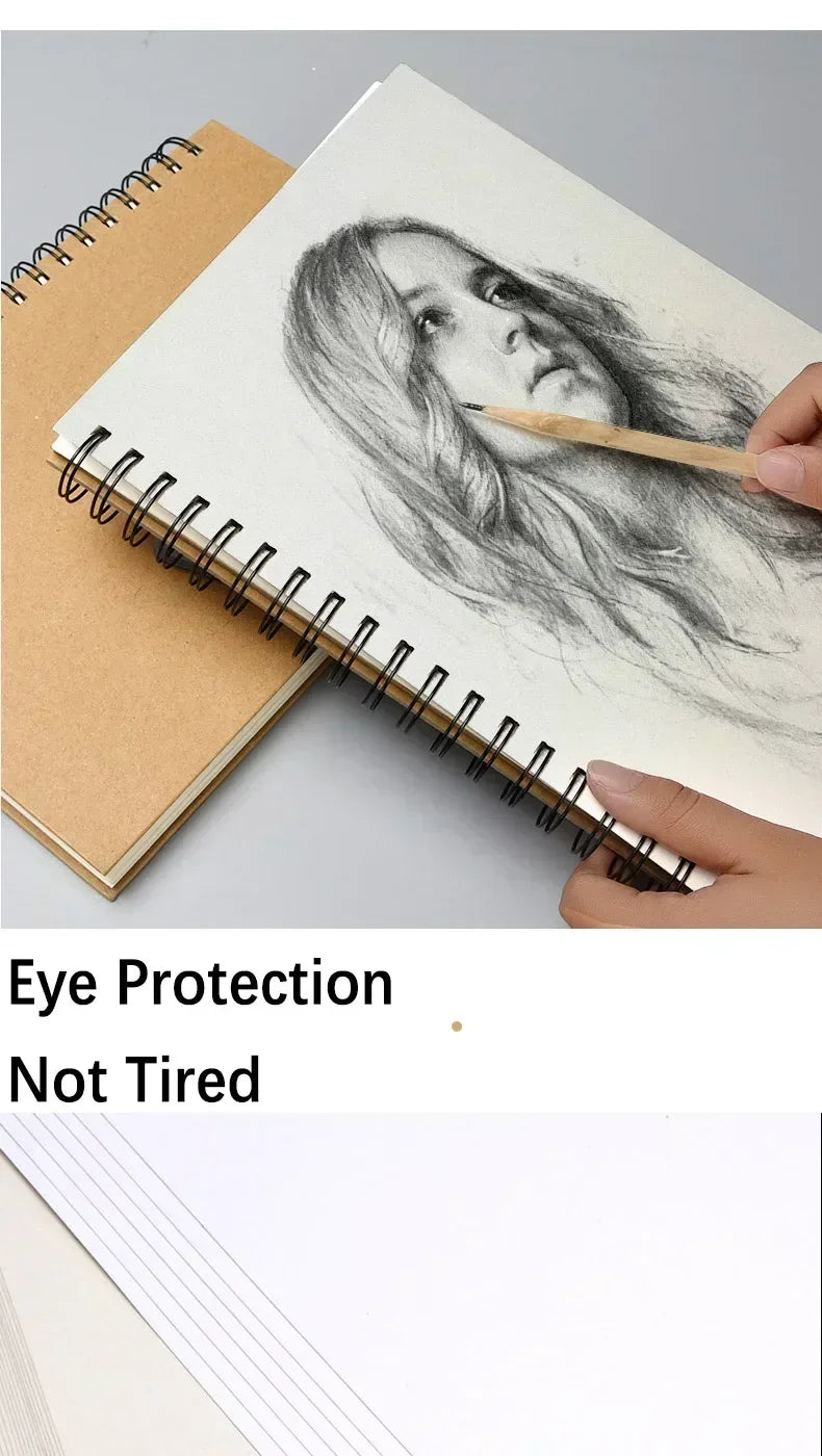 Art Sketchbook 160gsm 30 Sheets/60 Pages Drawing Watercolor Spiral Notebook For Sketching