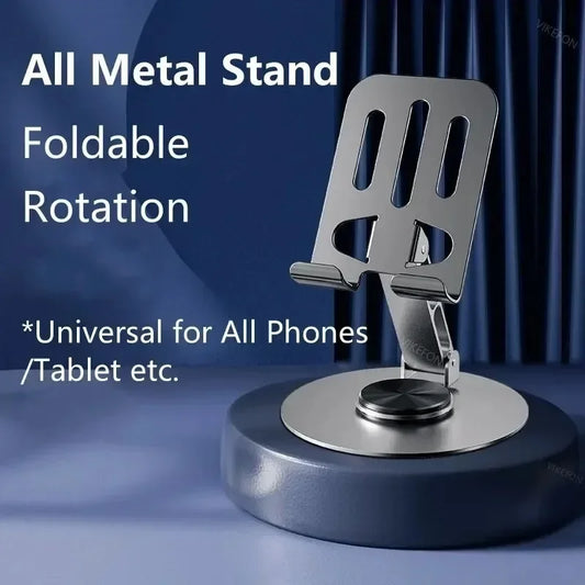 Adjustable Folding 720° Rotating Aluminum Alloy Tablet Holder Portable Stand for iPad Mobile Phone Desktop Live Mount