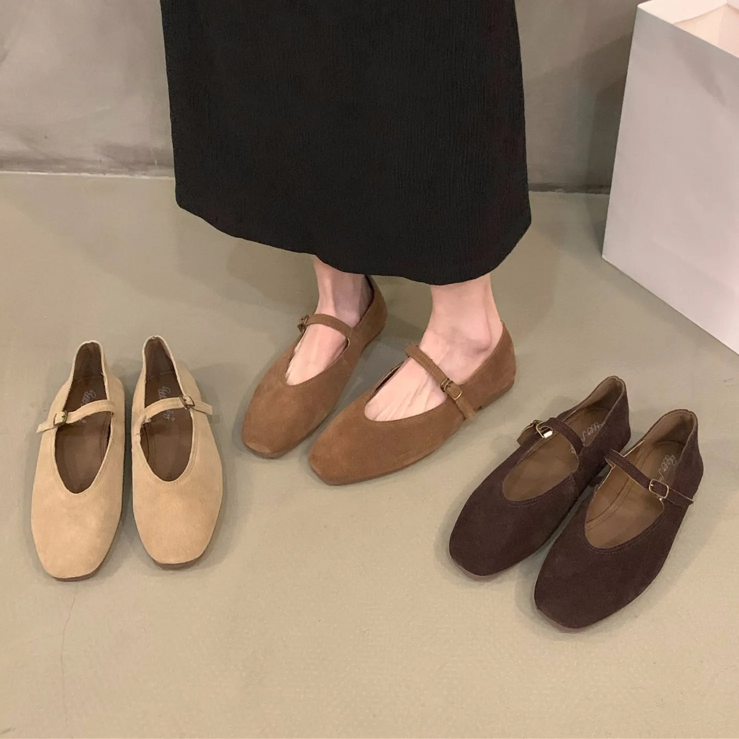 Bailamos 2024 Frühling Neue Marke Damen Flats Runde Zehen Kniehohe Slipper Damen Casual Ballettschuhe Weiches Leder Elegante Anzugschuhe