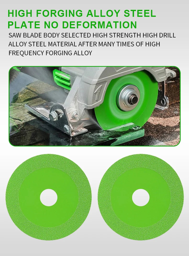 Diamond Ultra Thin Green Brazing Blade Cutting Blade Ceramic Jade Glass Tile Wine Bottle Grinding Cutting Saw Blade Tool