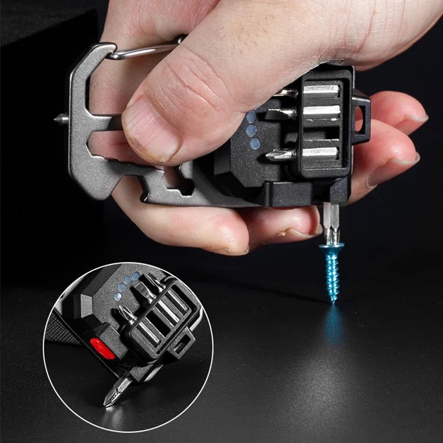 Ultra Small Mini LED Light Rechargeable Keychain Light Outdoor Camping COB Work Light Portable Pocket Wrench Screwdriver