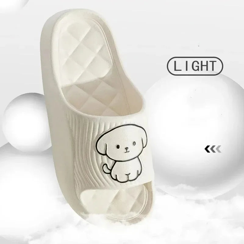 Cute Couple Pillow Slippers Female Bathroom Bath Non-slip  High Quality Soft  Sole Indoor Home Eva Thick Bottom Sandals