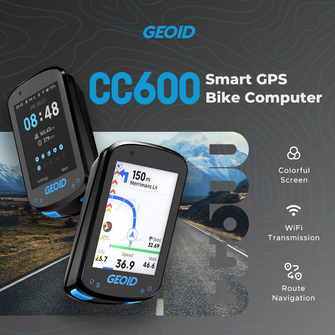 GEOID CC600 Route Navigation Bicycle GPS Computer 11 Languages Wireless Bike Speedometer Automatical WIFI ANT+ Odometer - Shoppiline