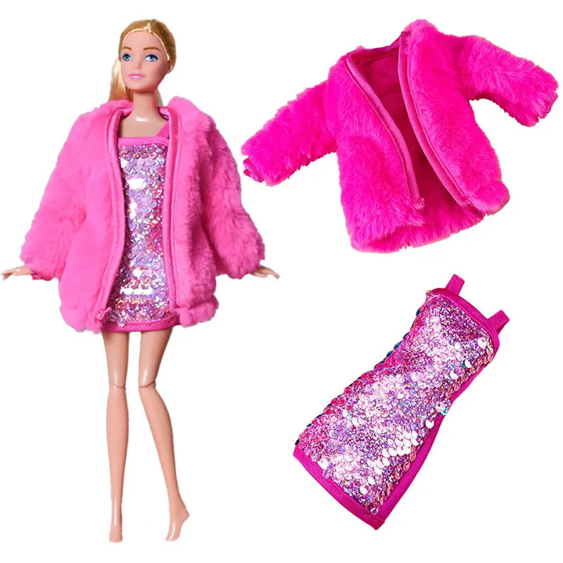 NEW Fashion Clothes For Doll 30cm Daily Sportwaer Winter Sweater Pants Plush Coat Shoes For Doll Mini Accessories Christmas Gift - Shoppiline