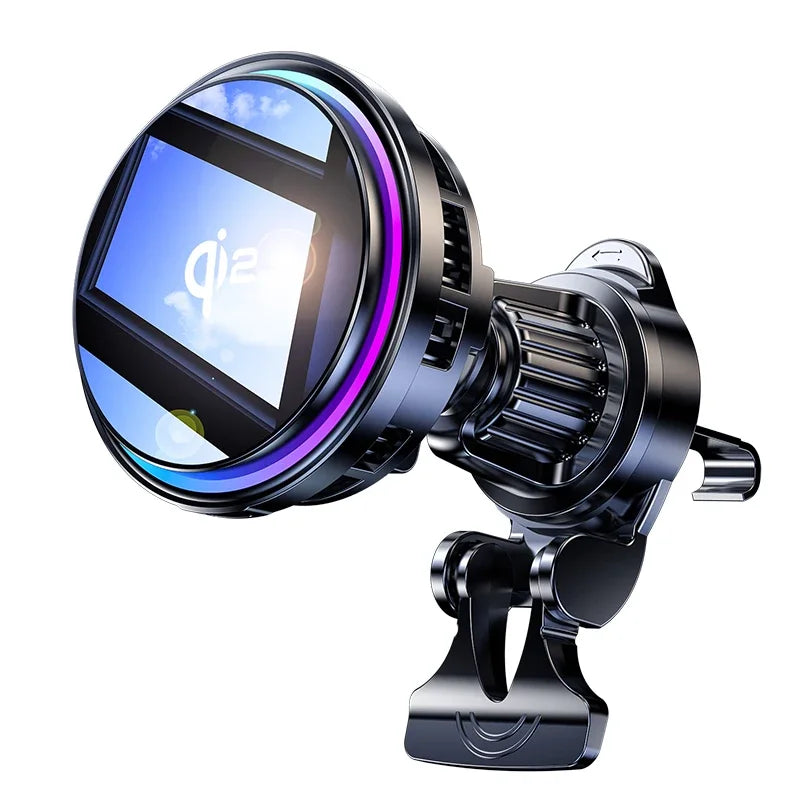 Ice Cooling Magnetic Wireless Car Charger Fast Charging Station for iPhone 17 16 15 14 13 Pro Max MacSafe Car Phone Holder Stand - Shoppiline
