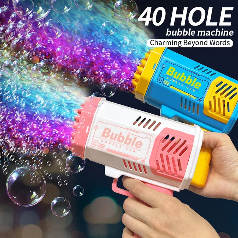 40 Hole CHILDREN'S Outdoor Toy Bubble Gun Electric Toy Blowing Bubbles (Without Bubble Water) - Shoppiline
