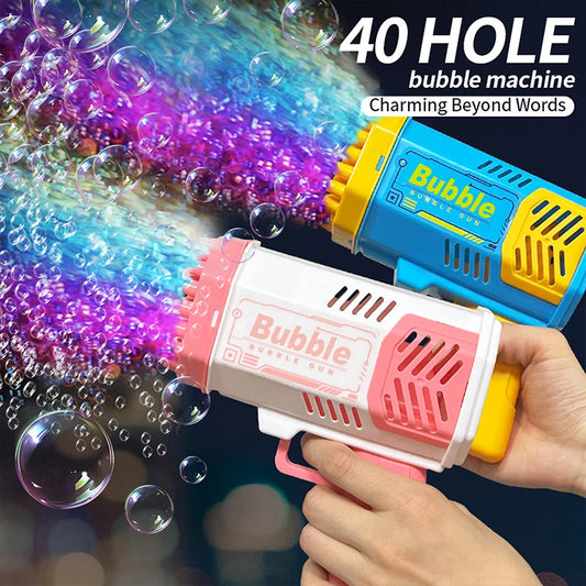 40 Hole CHILDREN'S Outdoor Toy Bubble Gun Electric Toy Blowing Bubbles (Without Bubble Water) - Shoppiline