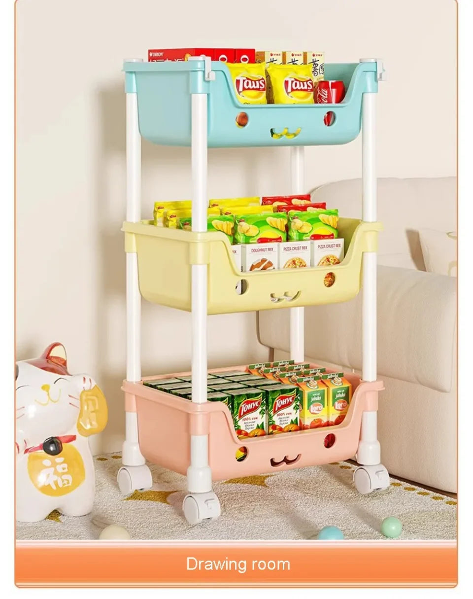 Toy Storage Trolley Bookshelf Snack Rack For Children Storage Organizer Bathroom Accessories Closet Organizer Kitchen Storage - Shoppiline