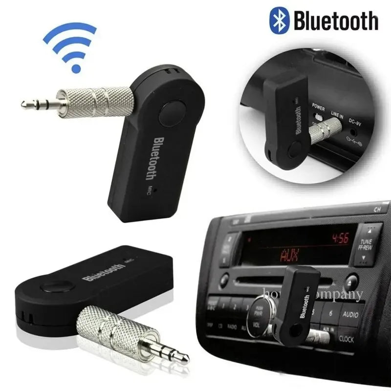 Wireless Bluetooth 5.0 Receiver 3.5mm AUX Adapter for Car Music Audio Handsfree with Mic 2 in 1 Transmitter for Headphone