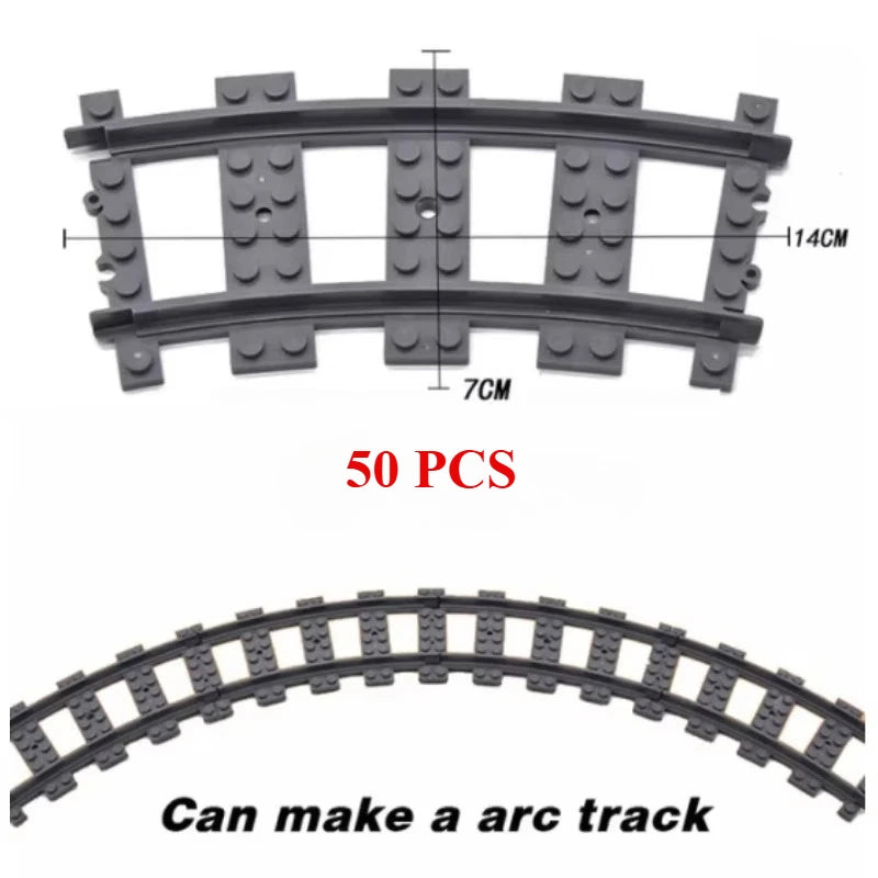 Building Block Track Elevated Bridge Double-layer Crossed Straight Rail Curved Rail Soft Rail Support Accessories Assembly Toy