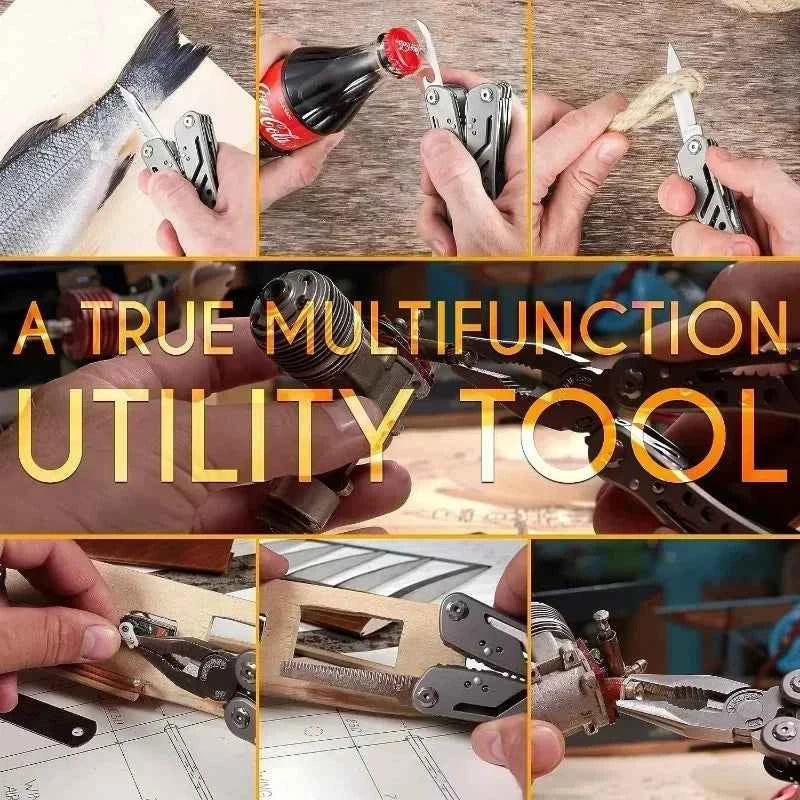 Compact Pocket Multitool with 420 Steel Pliers Essential EDC Gear for Camping, Hunting First Aid Repairs