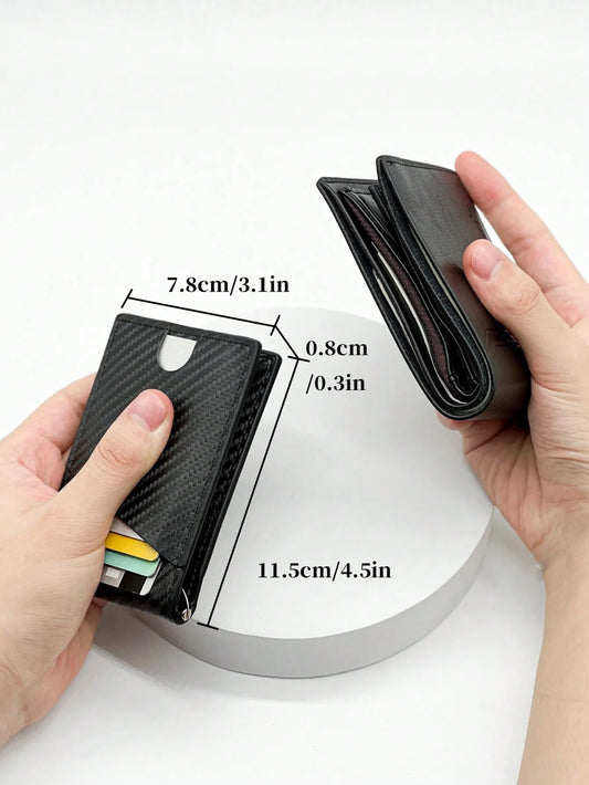 Rfid Carbon Fiber Men Wallets Man Card Holder Money Bag Slim Thin Mini Wallet Male Small Short Purse Black Walet Billfold Vallet