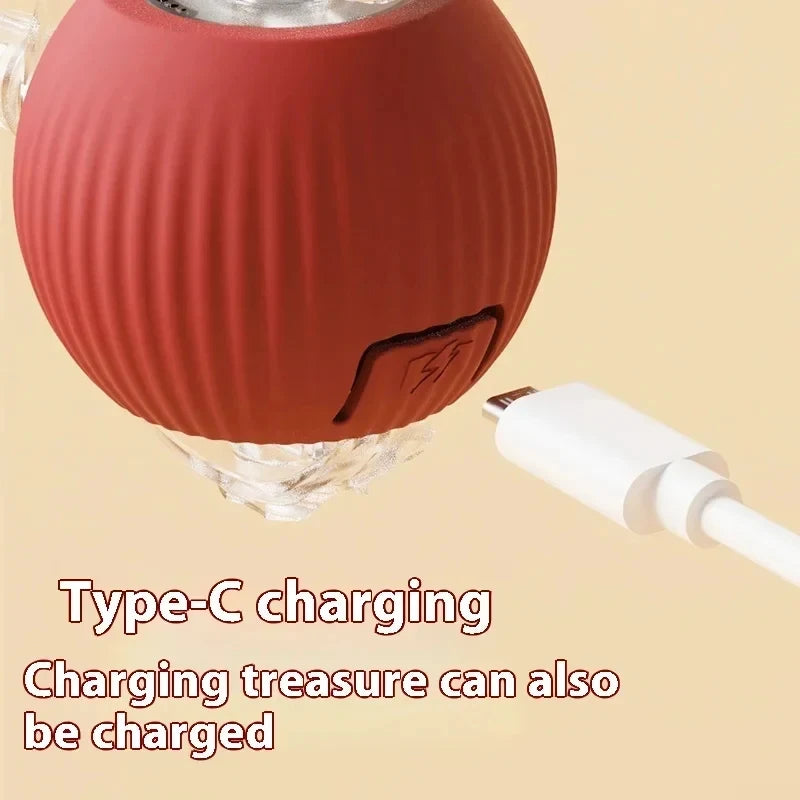 Rechargeable Automatic Rolling Ball Cat Toy – Fake Tail, Imitate Mouse, Electric Interactive for Cats & Dogs