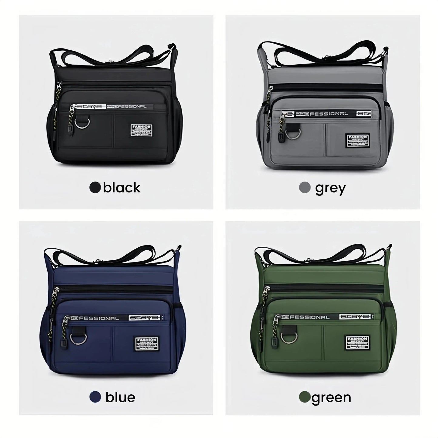 HOMEFISH Men's Cross-Body Bag with Multi-Layered Pockets, Adjustable Shoulder Strap, Business Single-Shoulder Bag
