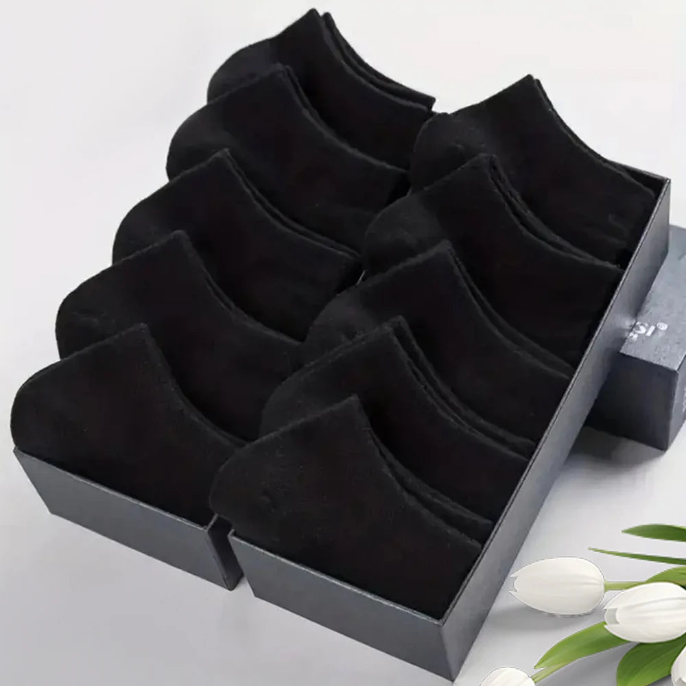 10/20/40 Pairs Men's Boat Socks Business Sport Sweat Absorption Mature Summer Autumn Solid Color Versatile Ankle Socks