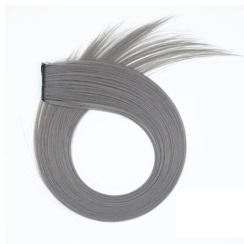 22Inch Synthetic Long Straight Clip In Hair Extensions High Temperature Hairpieces Rainbow Colors Hair Accessories for Women