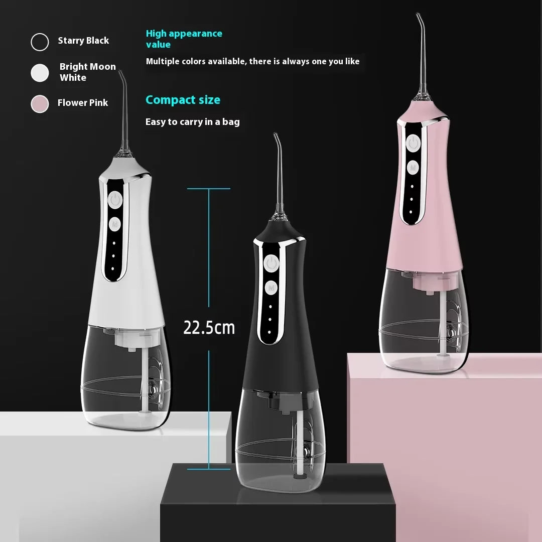 HOMEFISH Oral Irrigator Portable Dental Water Flosser USB Rechargeable Water Jet Floss Tooth Pick Jet Tip Modes Waterproof