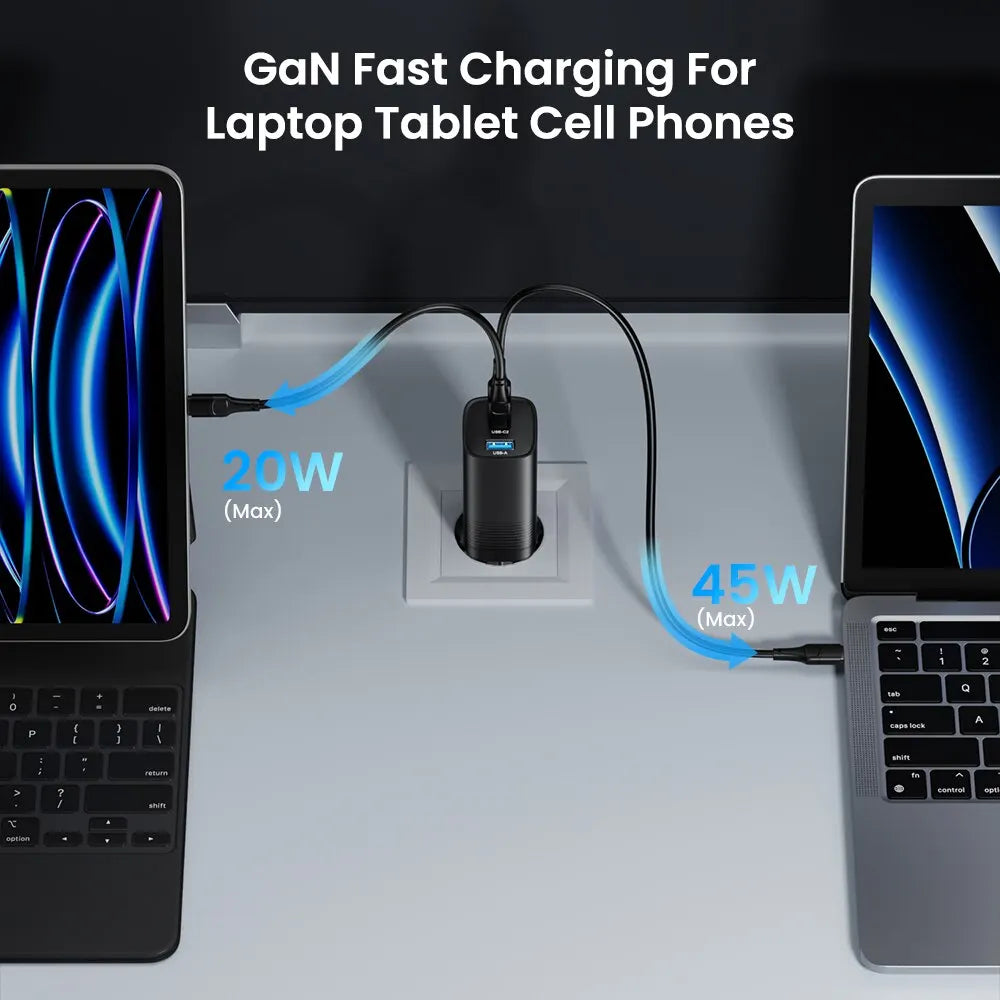 ASOMETECH GaN USB Type C Charger 65W 45W PPS PD QC4.0 Quick Charger For Macbook Laptop IPAD Tablet iPhone 14 Samsung S23 Ultra - Shoppiline