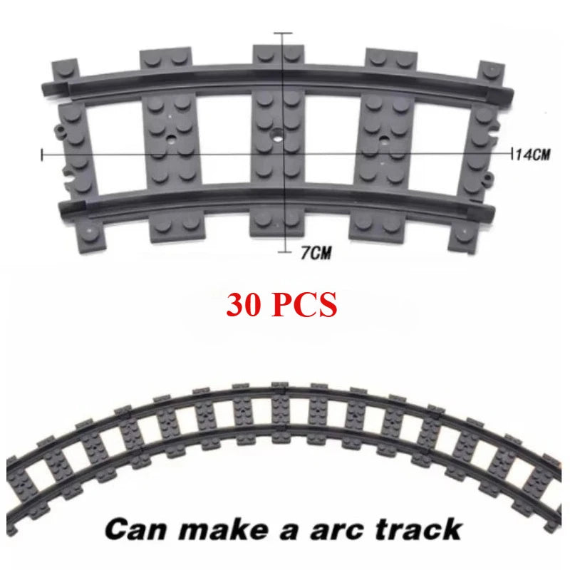 Building Block Track Elevated Bridge Double-layer Crossed Straight Rail Curved Rail Soft Rail Support Accessories Assembly Toy