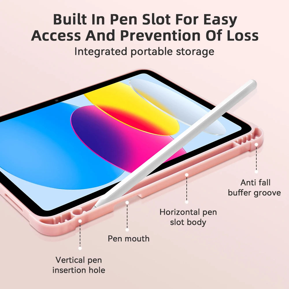 For iPad Mini 6 7 iPad Pro 11 M4 iPad Air 11 M2/M3 10th A16 for Air 5/6/7/8 10.2 9.7 10.9 Shockpro Case with Side Pencil Holder
