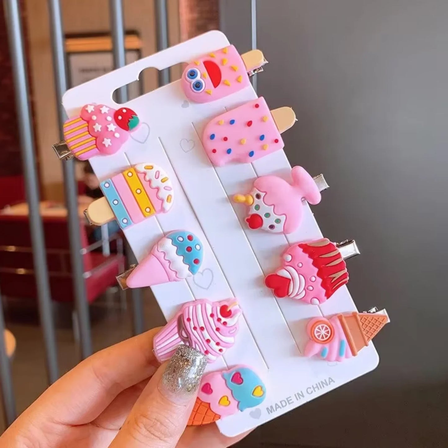 10PCS/Set New Girls Cute Cartoon Unicorn Hair Clips Kids Lovely Hairpins Ice Cream Headband Barrettes Fashion Hair Accessories