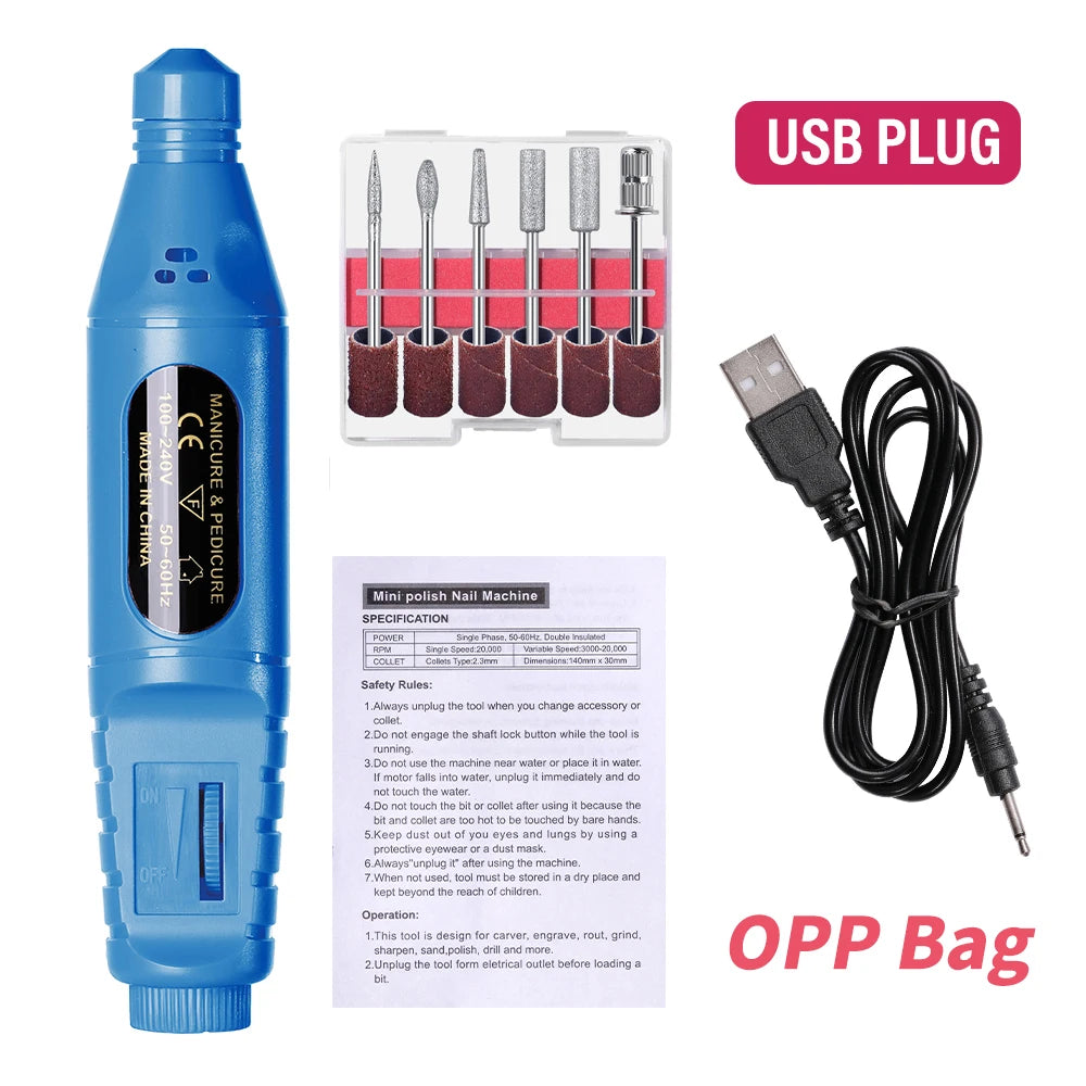 Professional Nail Drill Machine Set Remove Nail Sander Gel Polish Remover Tools Driller Manicure Nail Accessories Nail tools