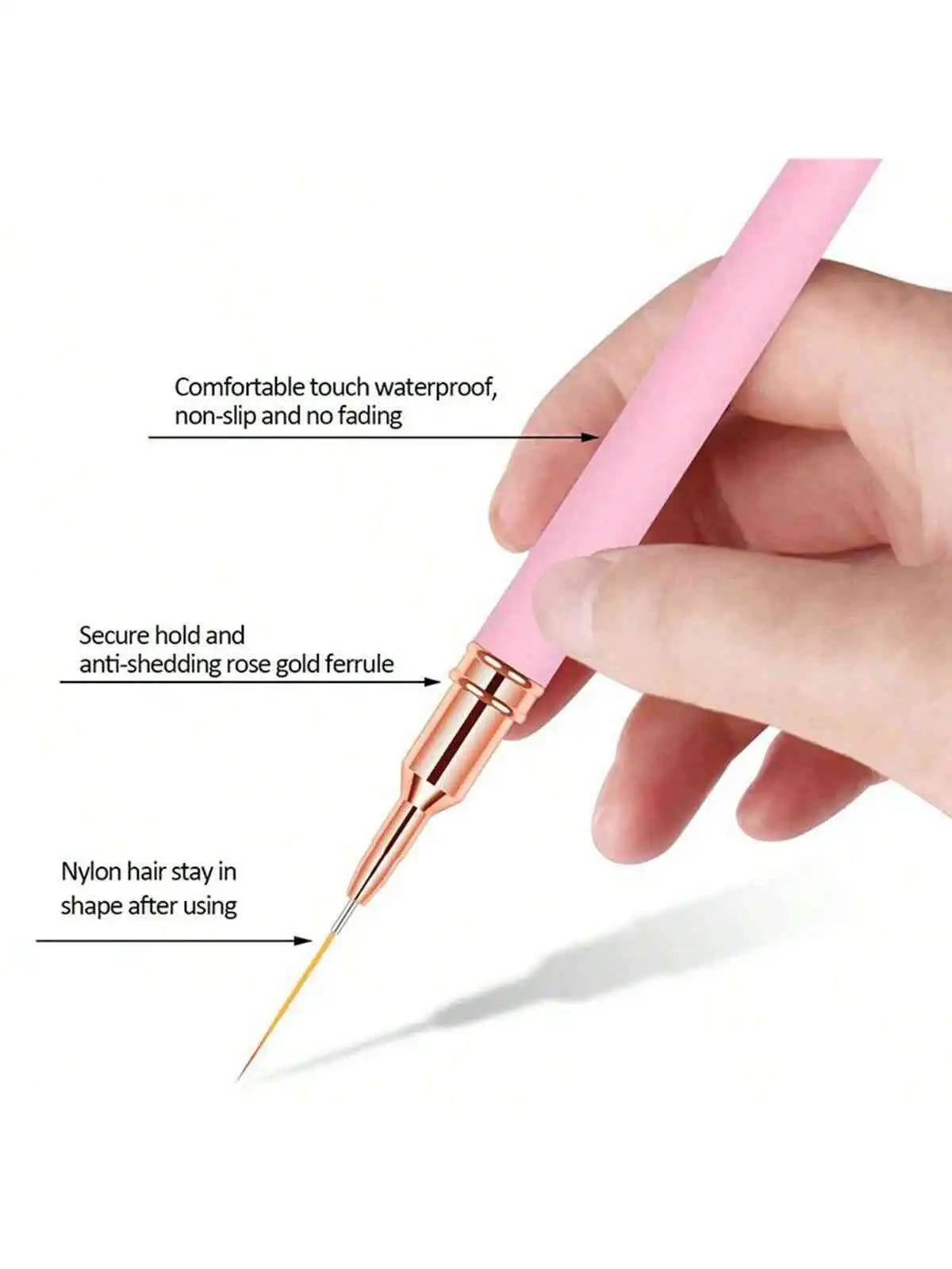 5Pcs/Set Nail Art Liner Brushes Set Elongated Lines Striping Drawing UV Gel Painting Nail Design Pen Professional Manicure Tool